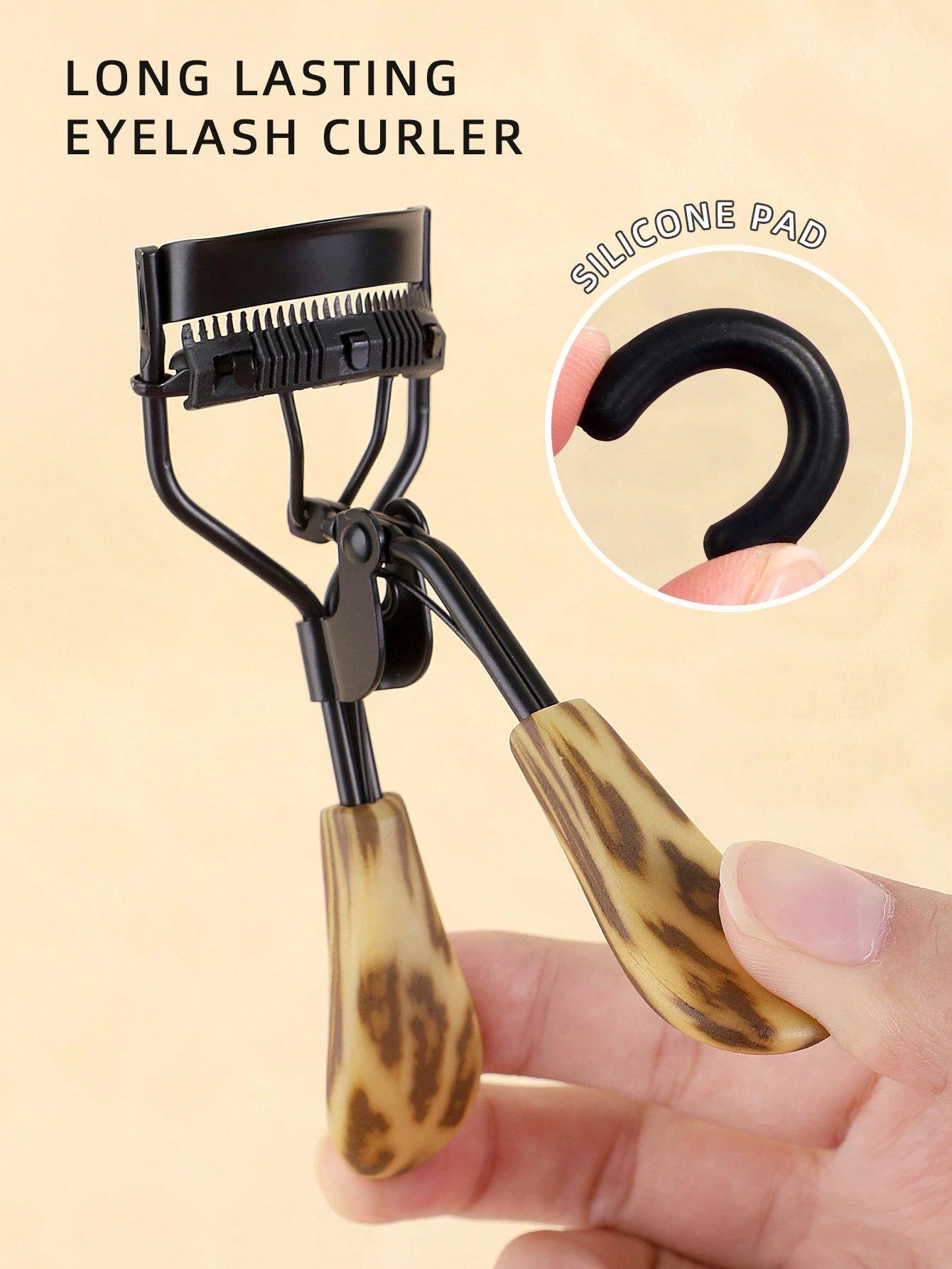 MONKIDS 1pc Portable Eyelash Curler With Silicone Pad, 1pc Black Eyelash Curler With Comb, Long-Lasting Shaping, Eyelash Lifting, Big Eyes, Suitable For Daily Makeup Eyelash Curling,Makeup,Cheap,Room