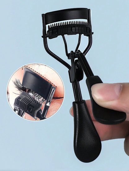 MONKIDS 1pc Portable Eyelash Curler With Silicone Pad, 1pc Black Eyelash Curler With Comb, Long-Lasting Shaping, Eyelash Lifting, Big Eyes, Suitable For Daily Makeup Eyelash Curling,Makeup,Cheap,Room