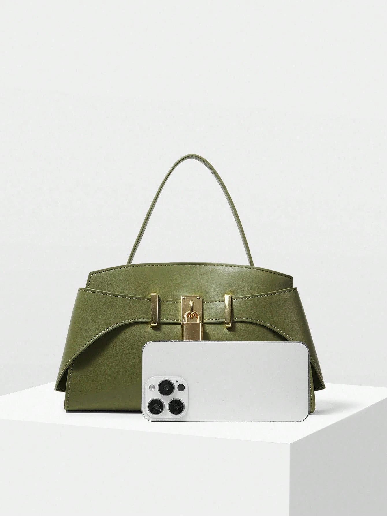 MOTF PREMIUM PU LEATHER IRONMONGERY TOP HANDLE BAG