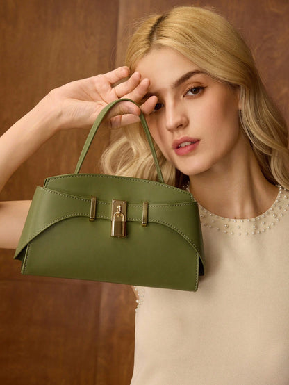 MOTF PREMIUM PU LEATHER IRONMONGERY TOP HANDLE BAG