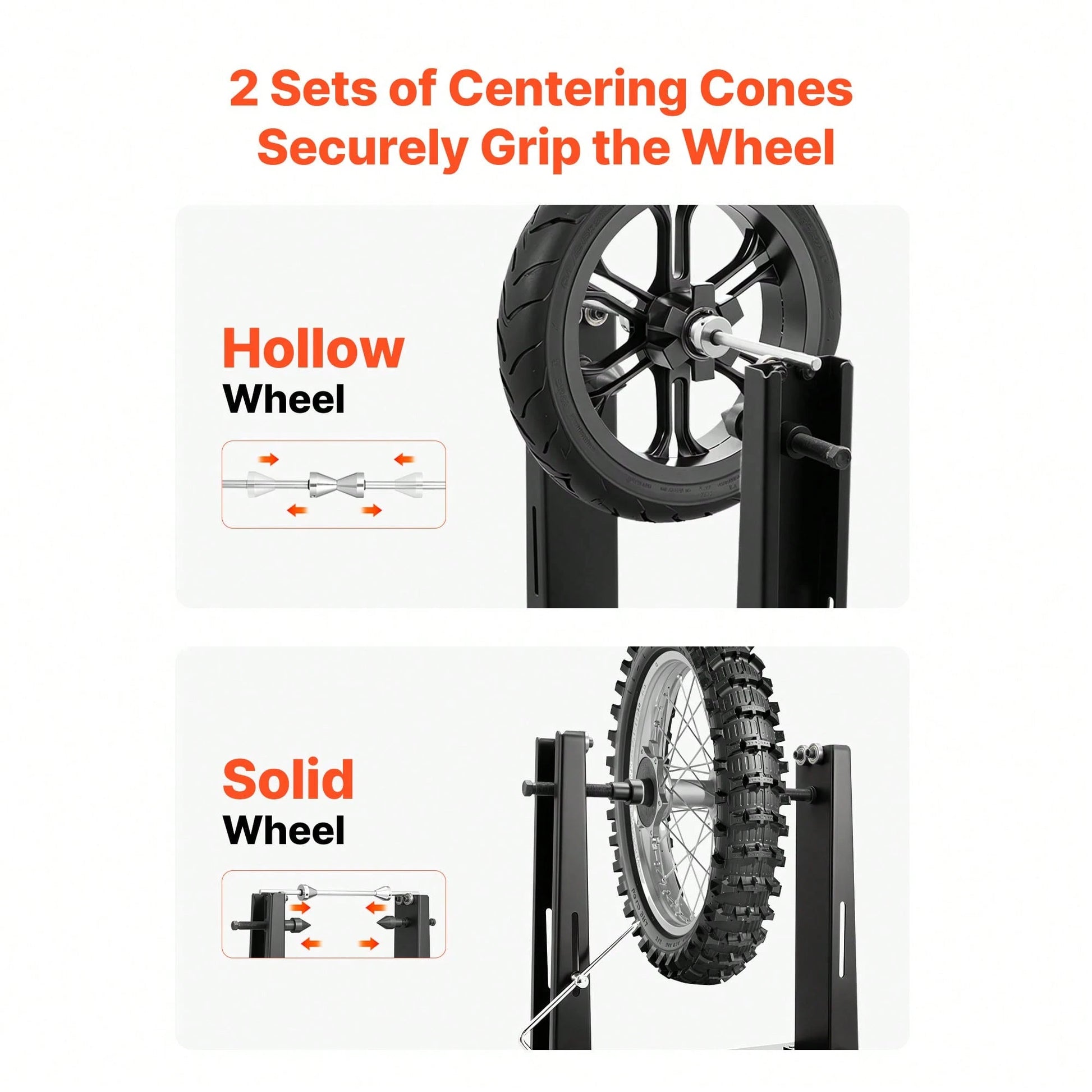 Motorcycle Wheel Balancer, 88.2 Lbs Capacity, Tire Balancer & Truing Stand With Adjustable Centering Cones And Truing Pointer, Balancing Tools For Most Motorcycles & Bicycles, 35-Inch Wheel Dia