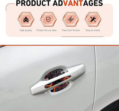 MOXRUQ 8 PCS Car Door Handle Scratch Protectors, Scratch-Proof Door Cup Protectors, Automotive Door Handle Paint Protective Film, Universal For Most Cars (Style 1)