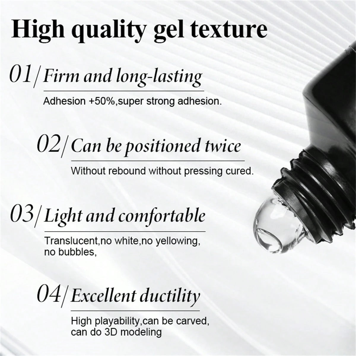 MSRUIOO 1/2/3pcs 20ml Solid Nail Gel- Long-Lasting Durable Solid Hard Gel, Non-Sticky, UV LED Curing, Suitable For Nail Salon And Home Use, Transparent Acrylic Solid Nail Glue, Applicable For Nail Ti