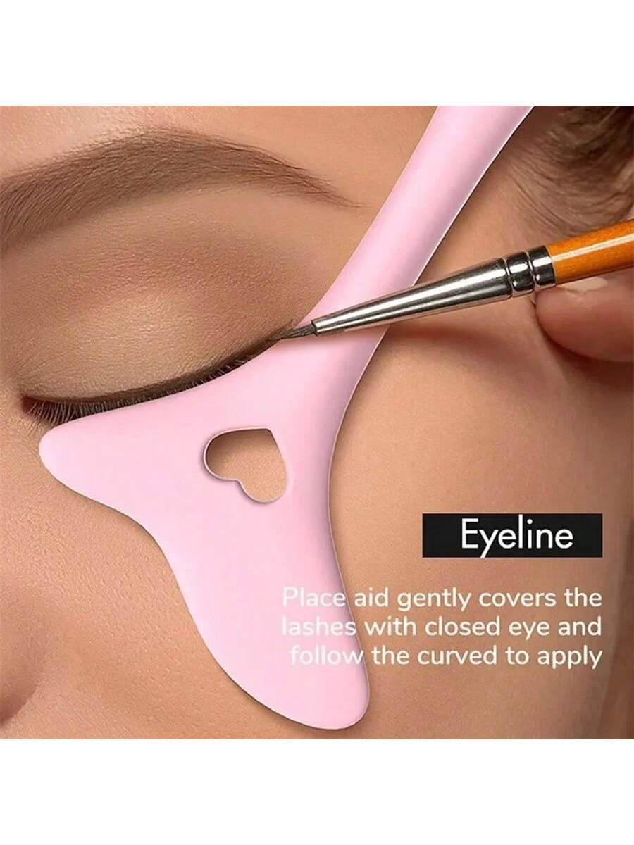 mulynsie Multifunctional Makeup Eyeliner Stencil, 1pc Eyeliner Assistant, Silicone Eyeliner Template,Silicone Reusable Waterproof Tool For Liner Makeup Brush Pen Stamp Thin Sharpener Cat Eyes Smoky E