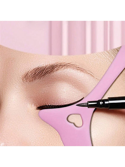 mulynsie Multifunctional Makeup Eyeliner Stencil, 1pc Eyeliner Assistant, Silicone Eyeliner Template,Silicone Reusable Waterproof Tool For Liner Makeup Brush Pen Stamp Thin Sharpener Cat Eyes Smoky E