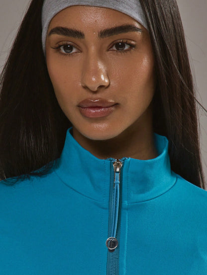 Musera Sport Dipped Hem Zip Through Seamless BBL Jacket Co-Ord Top Only Padel Autumn Fall Winter Activewear Sport Gym Workout Alloy