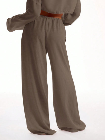 MUSERA Tie Front Linen Feel Beach Trousers Elegant Summer Vacation Sun Casual Boho Airport Casual Office Work Cute Party Pants Spring Holiday