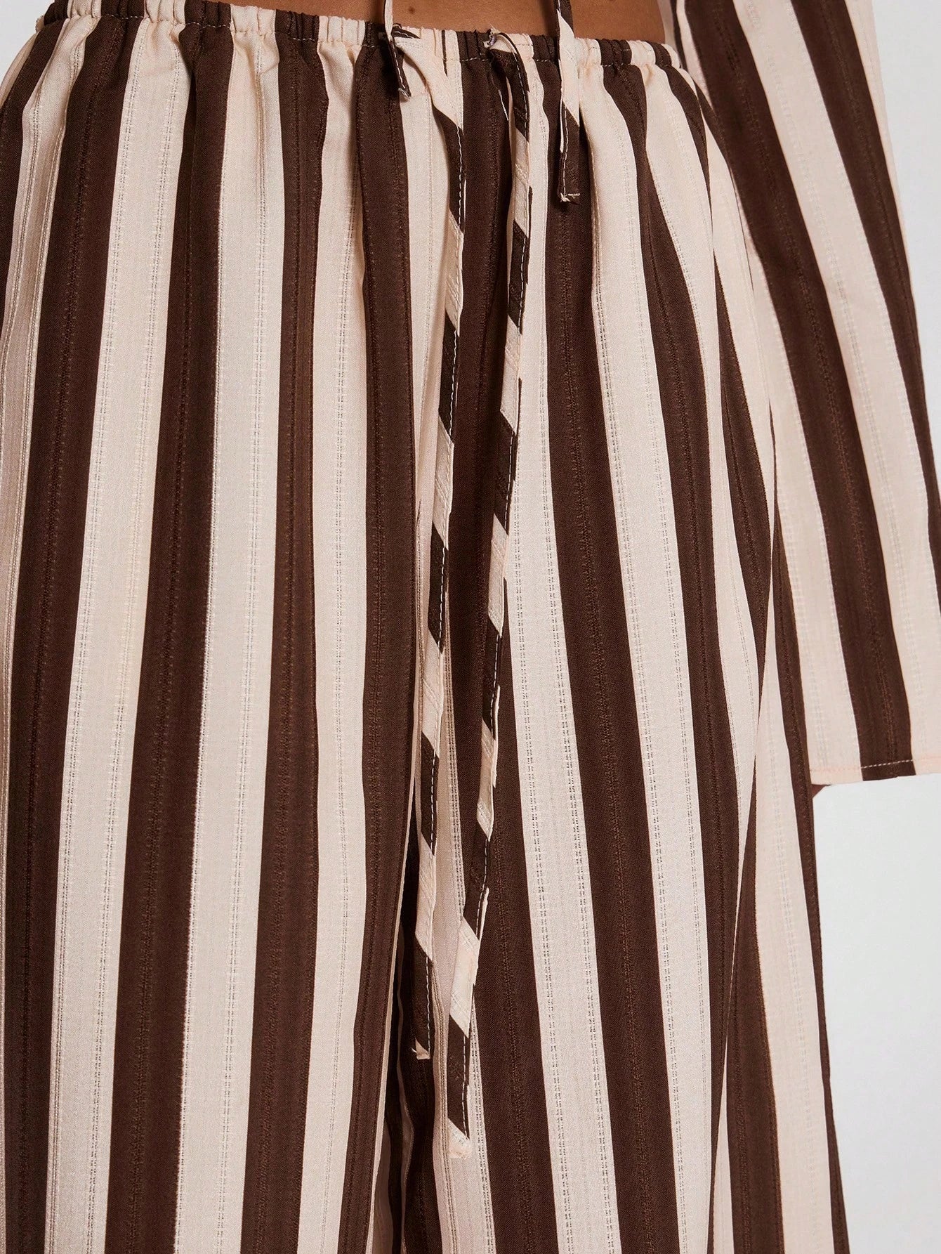MUSERA Women Pants Wide Leg Stripe Linen Look Trouser Holiday Linen Pant Summer Beach Vacation Party Spring Carnival Casual