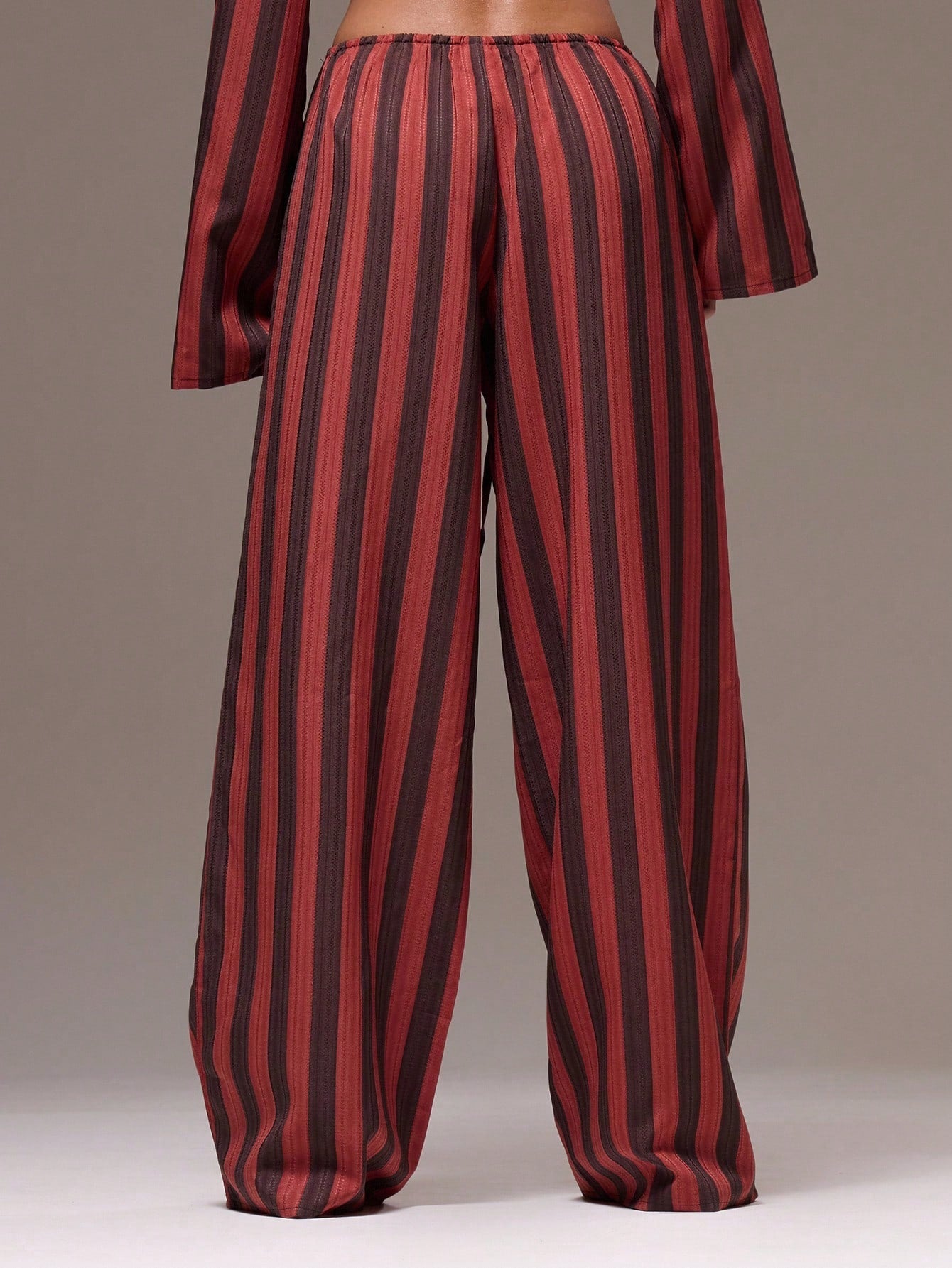 MUSERA Women Pants Wide Leg Stripe Linen Look Trouser Holiday Linen Pant Summer Beach Vacation Party Spring Carnival Casual