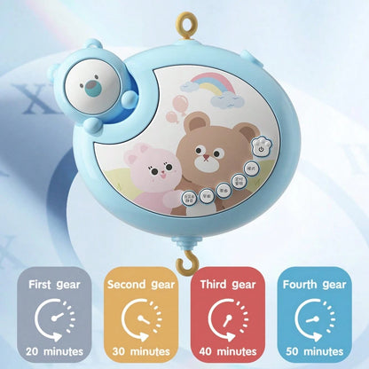 Musical Baby Crib Mobile 360° Rotating Bed Bell With Cute Animal Teether Rattles, Lullaby Music Box Newborn Crib Hanging Toy