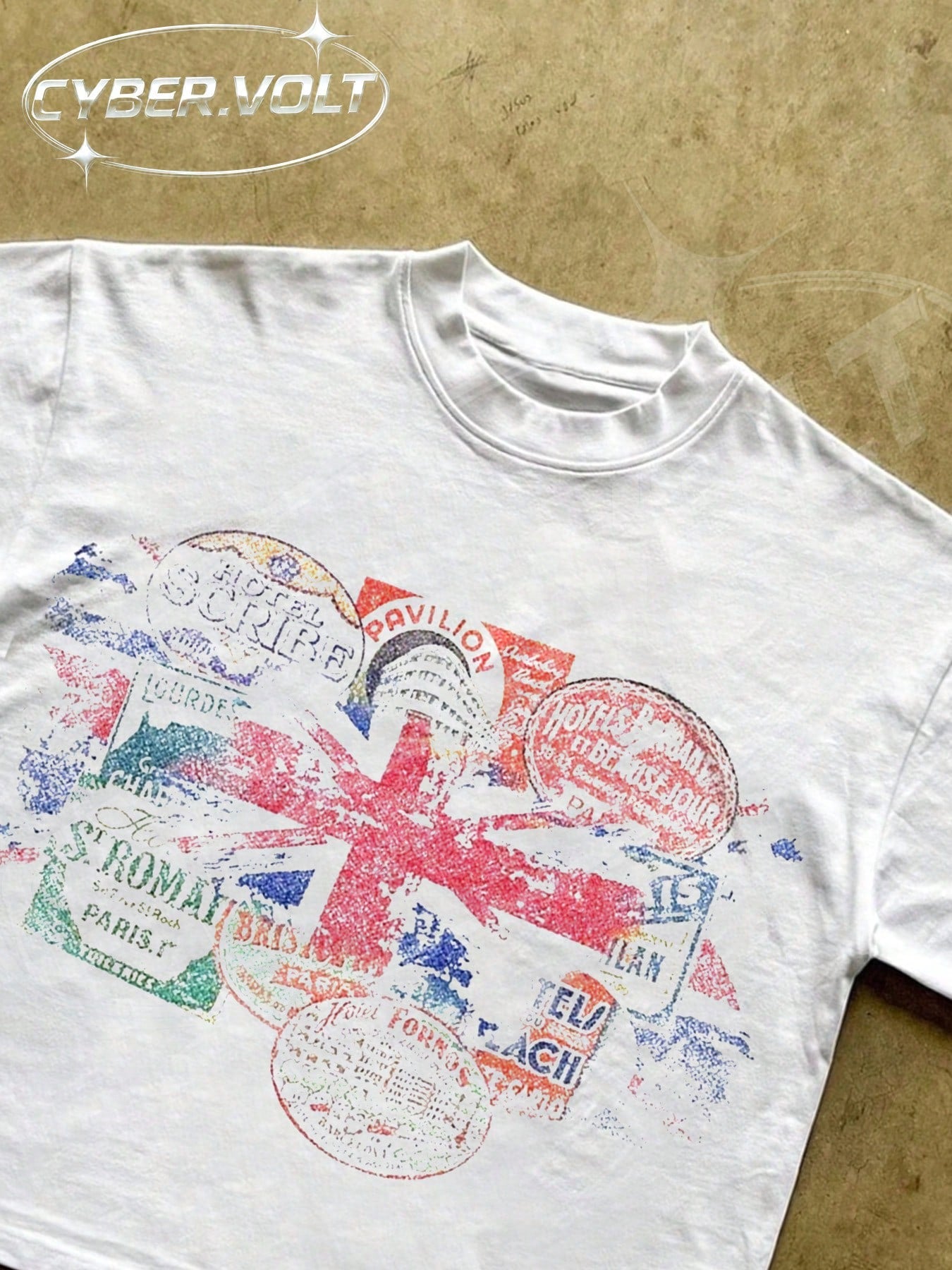 National Flag Print T-Shirt, 180g 100% Cotton, Retro Style, Manfinity Y2K Print, Summer Street Style T-Shirt, Suitable For Both Men And Women.