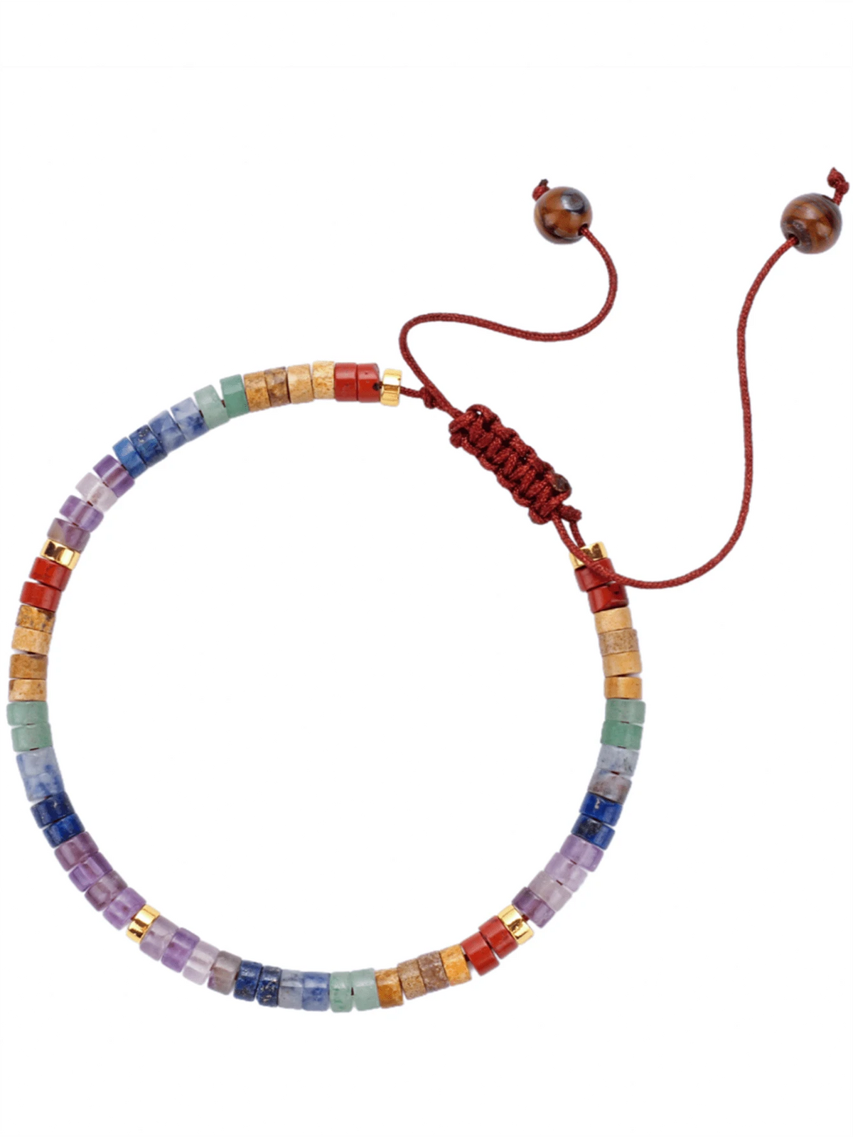 Natural Semi-Precious Gemstone Chakra Stone Crystal Yoga Bracelet, Healing Bracelet 7 Chakras Relieve Anxiety Suitable For Men's And Women's Bracelet Gift