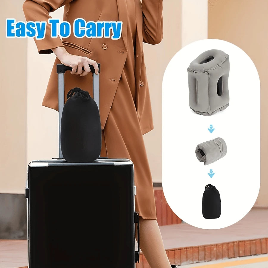 Neck Support Pillow, Inflatable Travel Pillow, Inflatable Neck Pillow Suitable For Sleep, Supporting The Head, Neck, And Lumbar Spine. Suitable For Airplanes, Cars, And RVs. Foldable For Storage, For