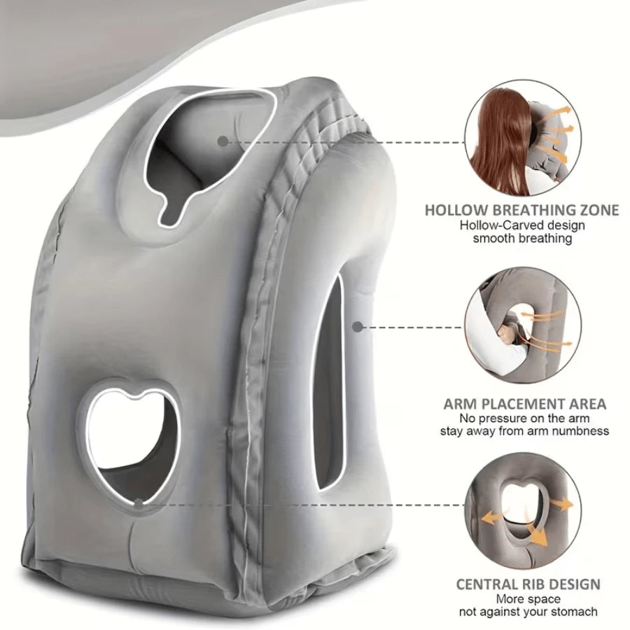 Neck Support Pillow, Inflatable Travel Pillow, Inflatable Neck Pillow Suitable For Sleep, Supporting The Head, Neck, And Lumbar Spine. Suitable For Airplanes, Cars, And RVs. Foldable For Storage, For