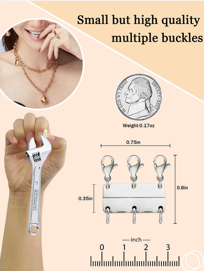 Necklace Stacking Clasp, Multi-Strand Connector Suitable For 2-6 Layers Necklace Separator