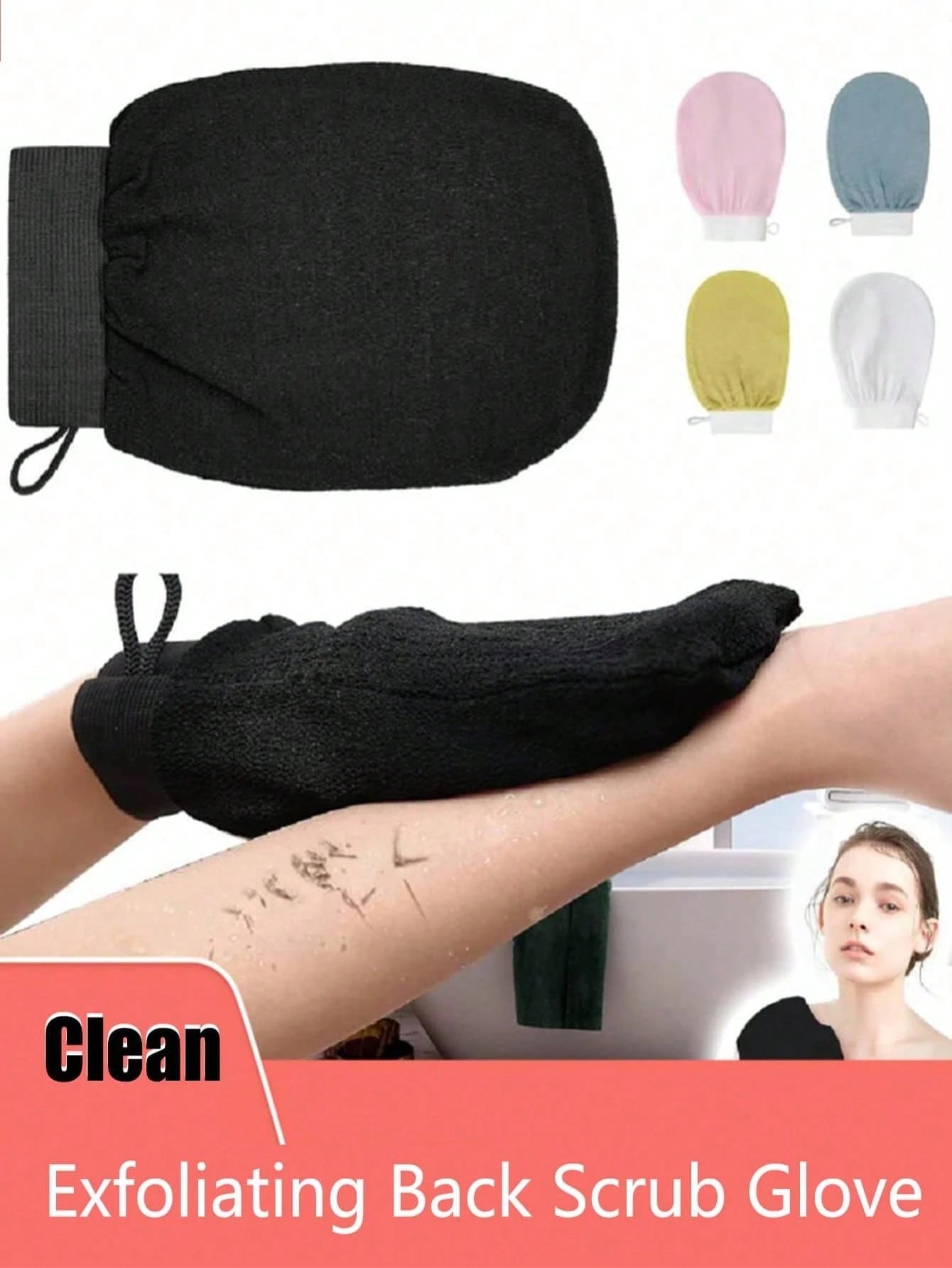 New 2 Pieces Exfoliating Gloves, Body Exfoliating Gloves Double-Sided Body Scrub Gloves Dead Skin Removal Gloves Deep Body Scrub For Men And Women, Bath Exfoliating Shower Gloves, Deep Exfoliating Glo