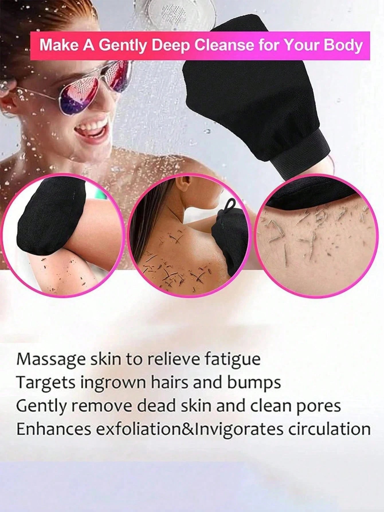 New 2 Pieces Exfoliating Gloves, Body Exfoliating Gloves Double-Sided Body Scrub Gloves Dead Skin Removal Gloves Deep Body Scrub For Men And Women, Bath Exfoliating Shower Gloves, Deep Exfoliating Glo