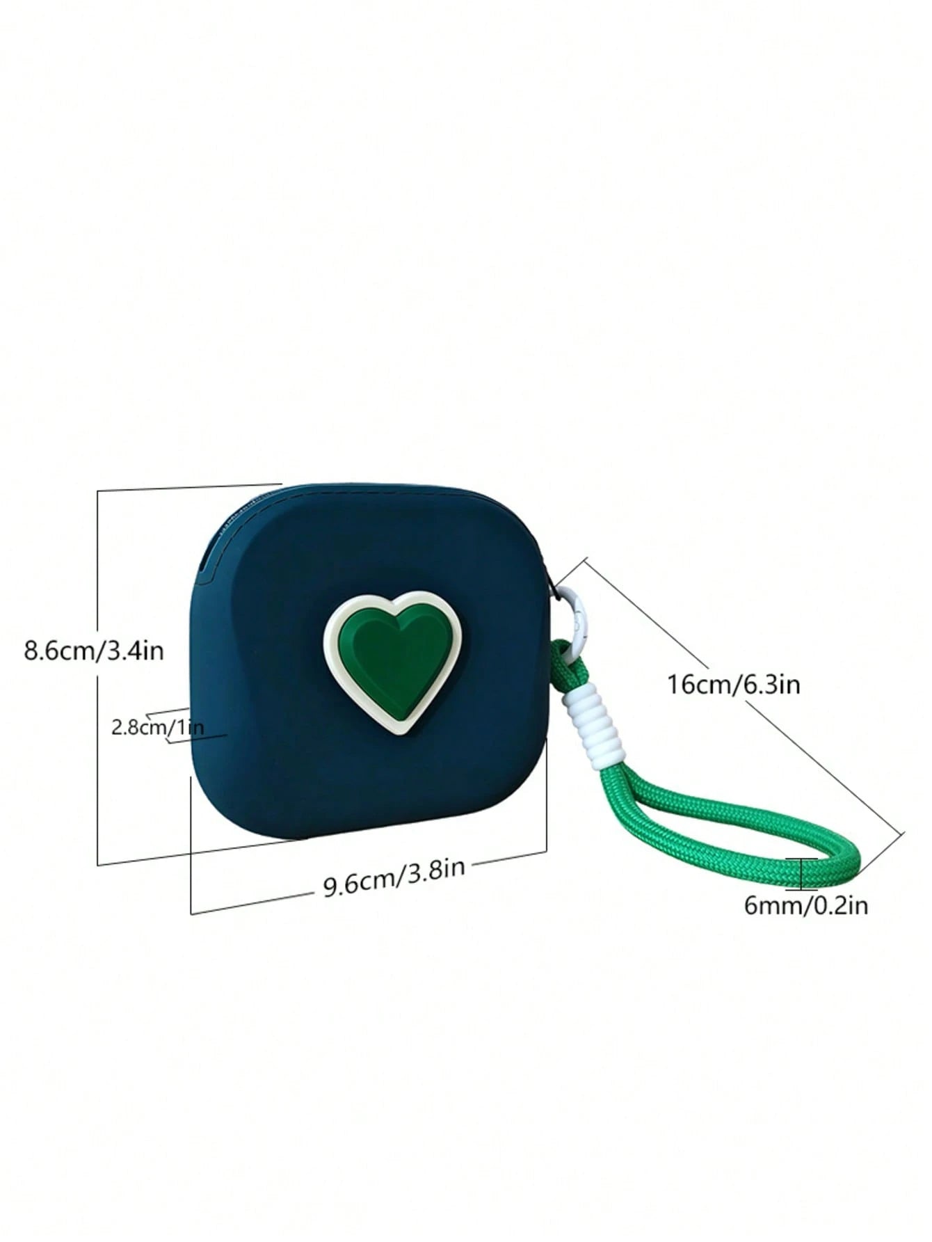 New Heart-Shaped Small Square Pouch, Coin Purse, Lipstick Case, Card Holder, Bluetooth Earphone Storage Bag, Handheld Soft Silicone Card Key Coin Purse, Multi-Function Waterproof Silicone Storage Pouc