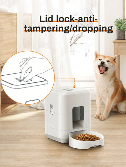 NEW Intelligent Pet Feeder, 67.6 Oz Food Capacity, 0.53 Gallon, Automatic Timed Dog/Cat Feeder With Stainless Steel Bowl, Programmable By Button Or APP/WiFi (Upgraded Model)