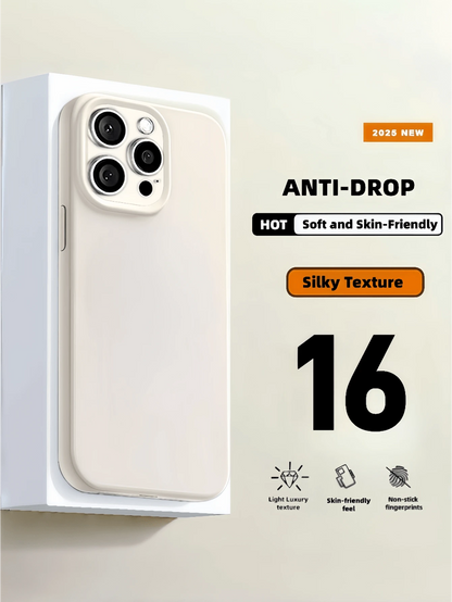 New Luxury Shockproof Soft Beige Phone Case Compatible With 17 16 15 Pro 14 Plus 13 12 11 17 Pro Max Air XR XS Max X/XS 7/8 Plus 7/8, Shockproof Anti-Slip, Fashion Design, Skin-Friendly Material, Aest