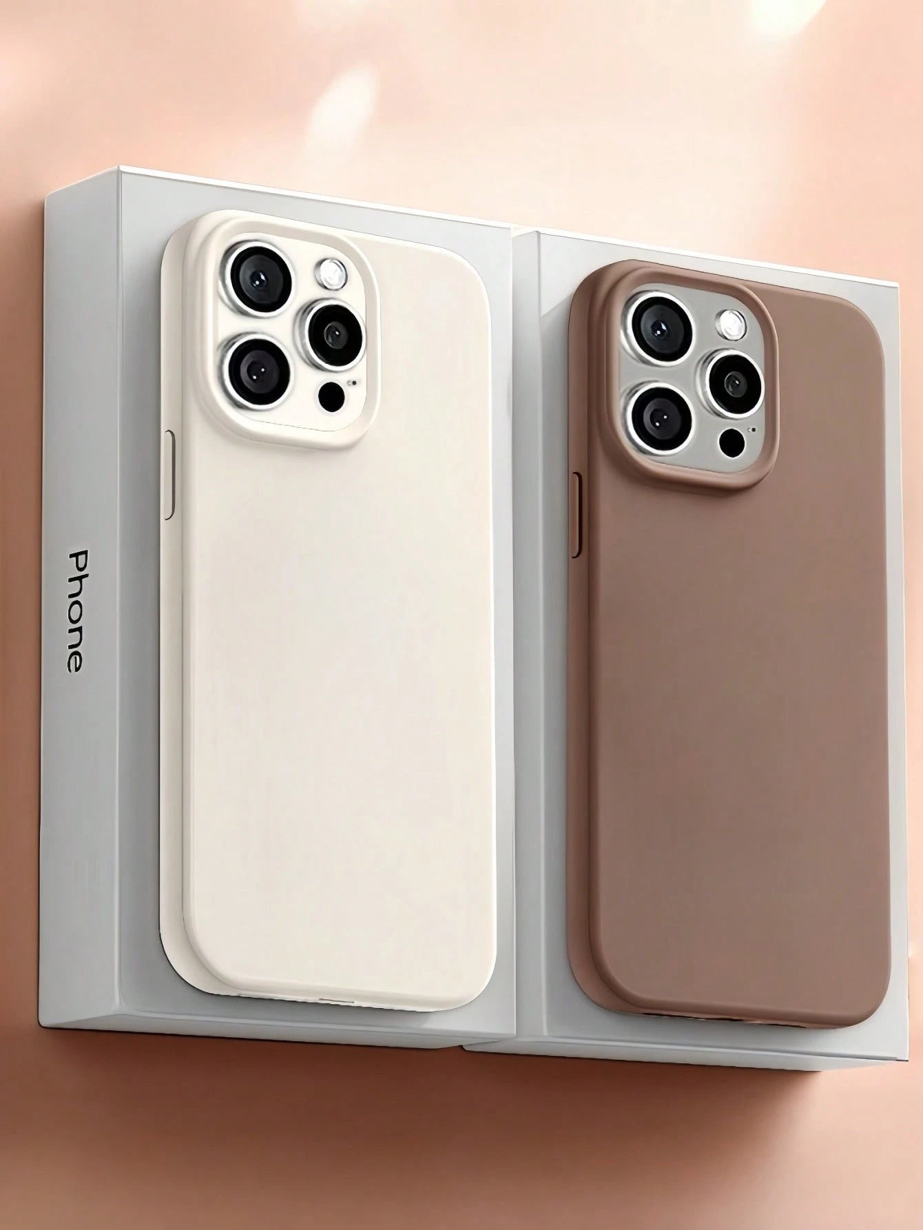 New Luxury Shockproof Soft Beige Phone Case Compatible With 17 16 15 Pro 14 Plus 13 12 11 17 Pro Max Air XR XS Max X/XS 7/8 Plus 7/8, Shockproof Anti-Slip, Fashion Design, Skin-Friendly Material, Aest