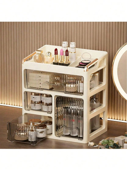 New Makeup Organizer Box, Stylish Vanity Drawer Storage Unit For Skincare, Cosmetics And Beauty Products, Space Saving