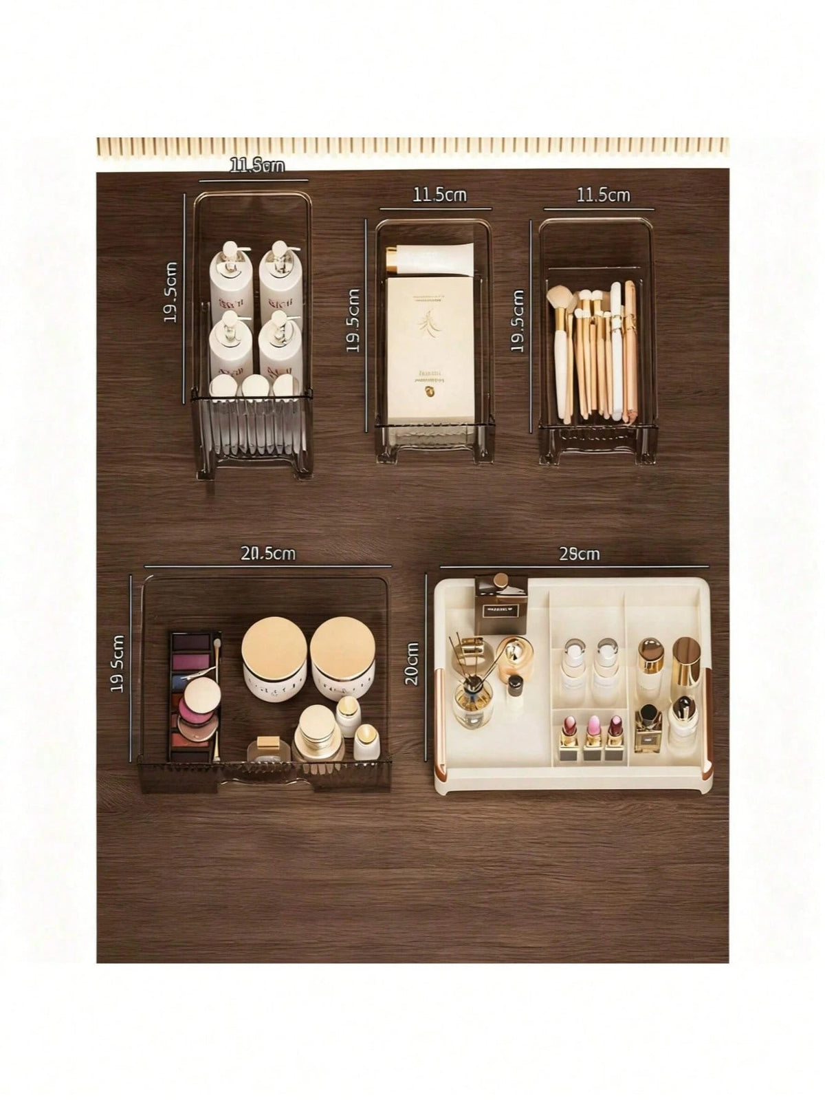 New Makeup Organizer Box, Stylish Vanity Drawer Storage Unit For Skincare, Cosmetics And Beauty Products, Space Saving