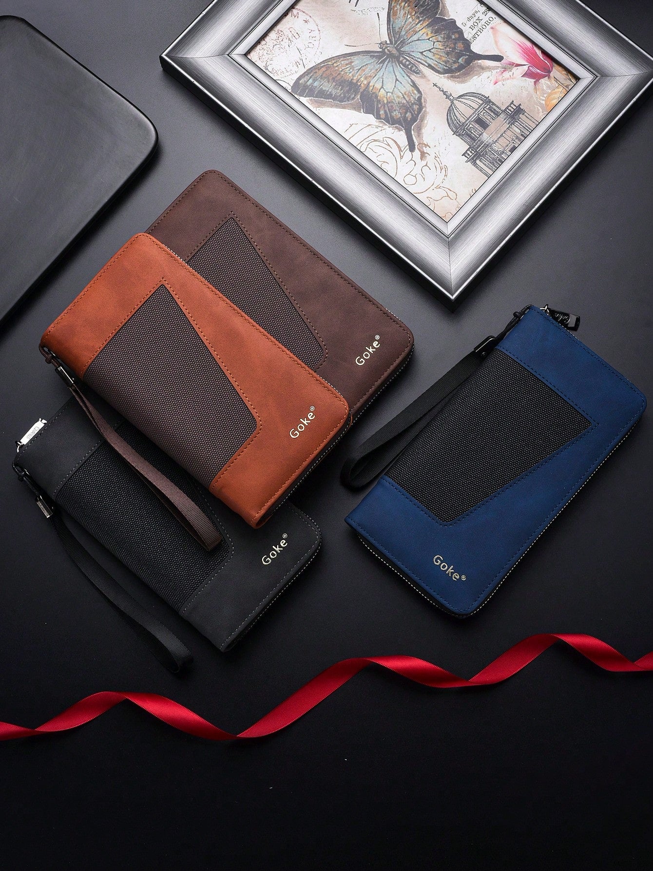 New Men's Long Wallet, Fashionable Men's Zipper Clutch Bag, Large Capacity Multi-Card Slot Wallet