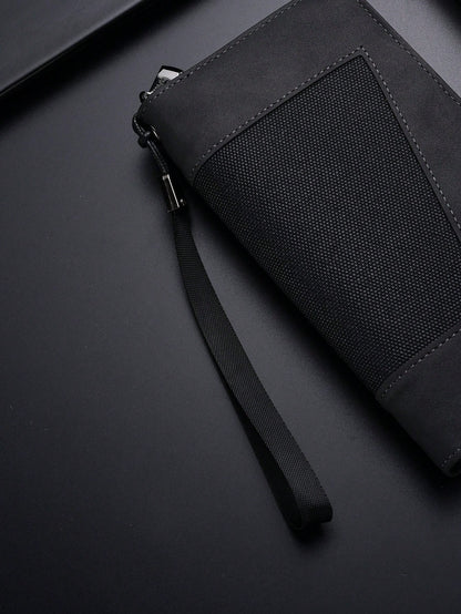 New Men's Long Wallet, Fashionable Men's Zipper Clutch Bag, Large Capacity Multi-Card Slot Wallet