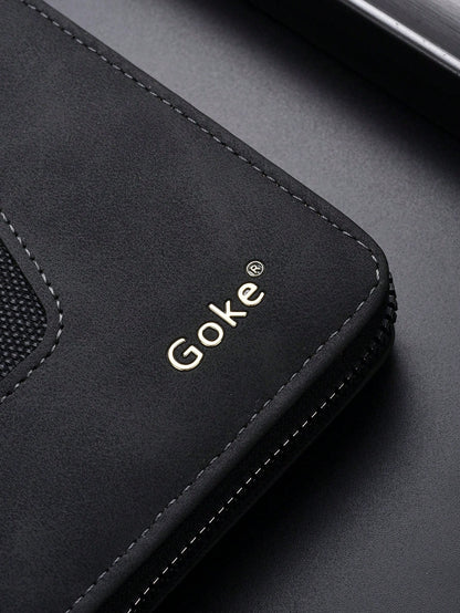 New Men's Long Wallet, Fashionable Men's Zipper Clutch Bag, Large Capacity Multi-Card Slot Wallet