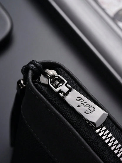 New Men's Long Wallet, Fashionable Men's Zipper Clutch Bag, Large Capacity Multi-Card Slot Wallet