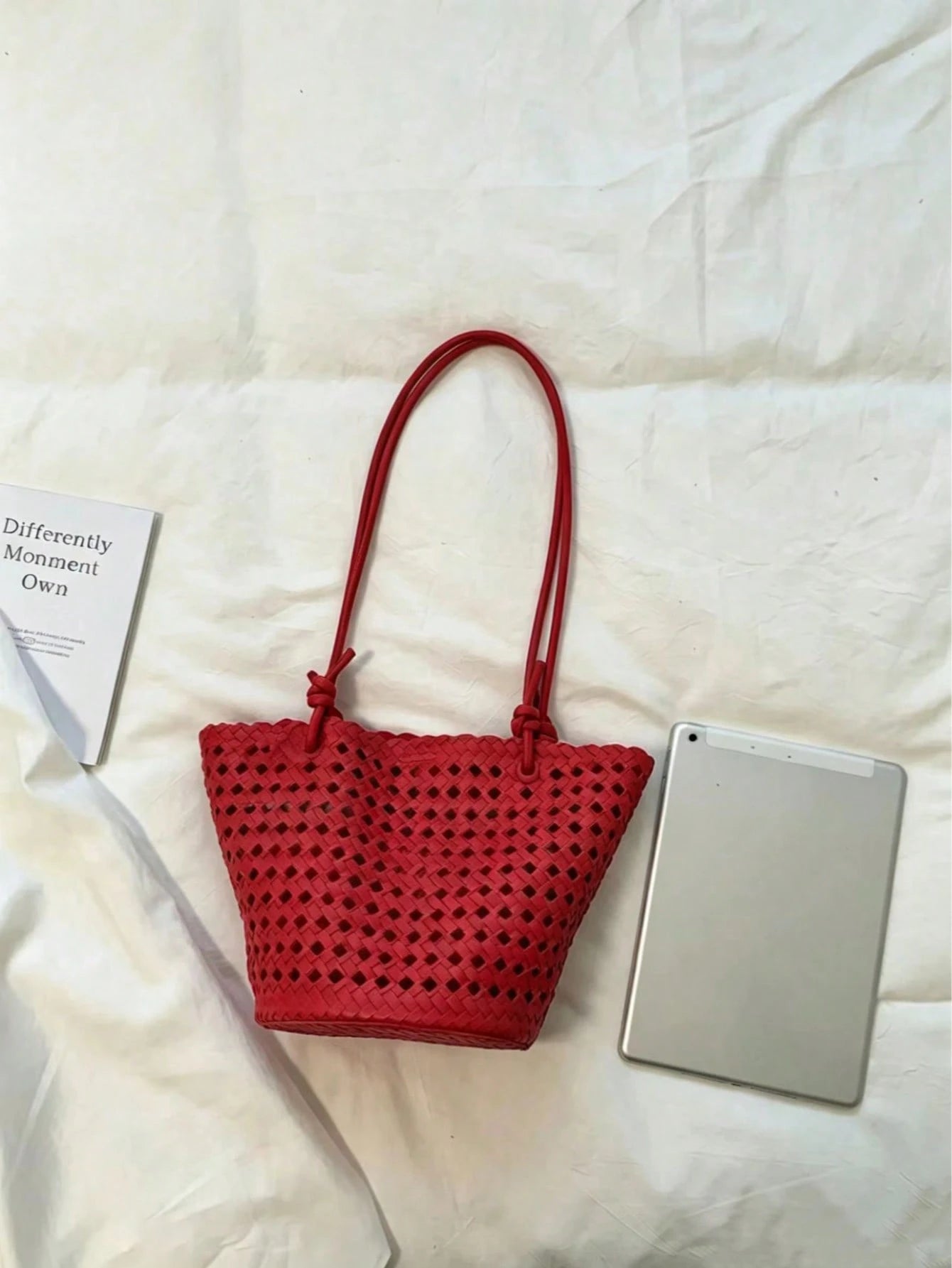 New Plaid Woven Bucket Bag, Fashionable Versatile Handheld Shoulder Bag, Commuter Essential, Work To Weekend