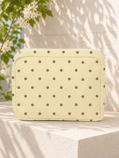 New Polka Dot Makeup Bag, Toiletry Bag, Storage Bag, Large Capacity Cosmetic Storage Bag, Portable Makeup Storage Bag, Cute Travel Toiletry Bag, Home Storage Bag, Soft Material Travel Makeup Bag, Bubb