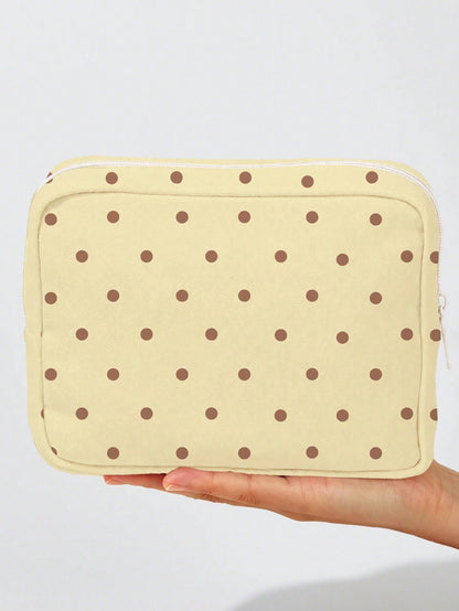 New Polka Dot Makeup Bag, Toiletry Bag, Storage Bag, Large Capacity Cosmetic Storage Bag, Portable Makeup Storage Bag, Cute Travel Toiletry Bag, Home Storage Bag, Soft Material Travel Makeup Bag, Bubb