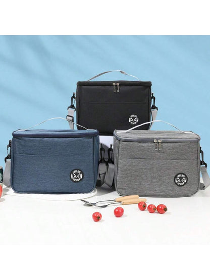 New Portable Insulated Lunch Bag With Shoulder Strap, Waterproof Cold/Heat Retention Design, Suitable For Office Use; Large Capacity Handheld/Shoulder Dual-Use Insulated Bag, Thickened Waterproof Lunc