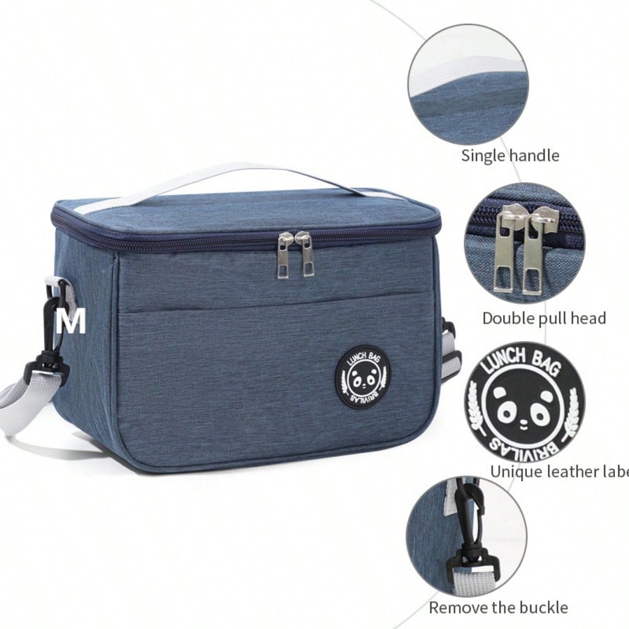 New Portable Insulated Lunch Bag With Shoulder Strap, Waterproof Cold/Heat Retention Design, Suitable For Office Use; Large Capacity Handheld/Shoulder Dual-Use Insulated Bag, Thickened Waterproof Lunc