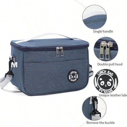 New Portable Insulated Lunch Bag With Shoulder Strap, Waterproof Cold/Heat Retention Design, Suitable For Office Use; Large Capacity Handheld/Shoulder Dual-Use Insulated Bag, Thickened Waterproof Lunc