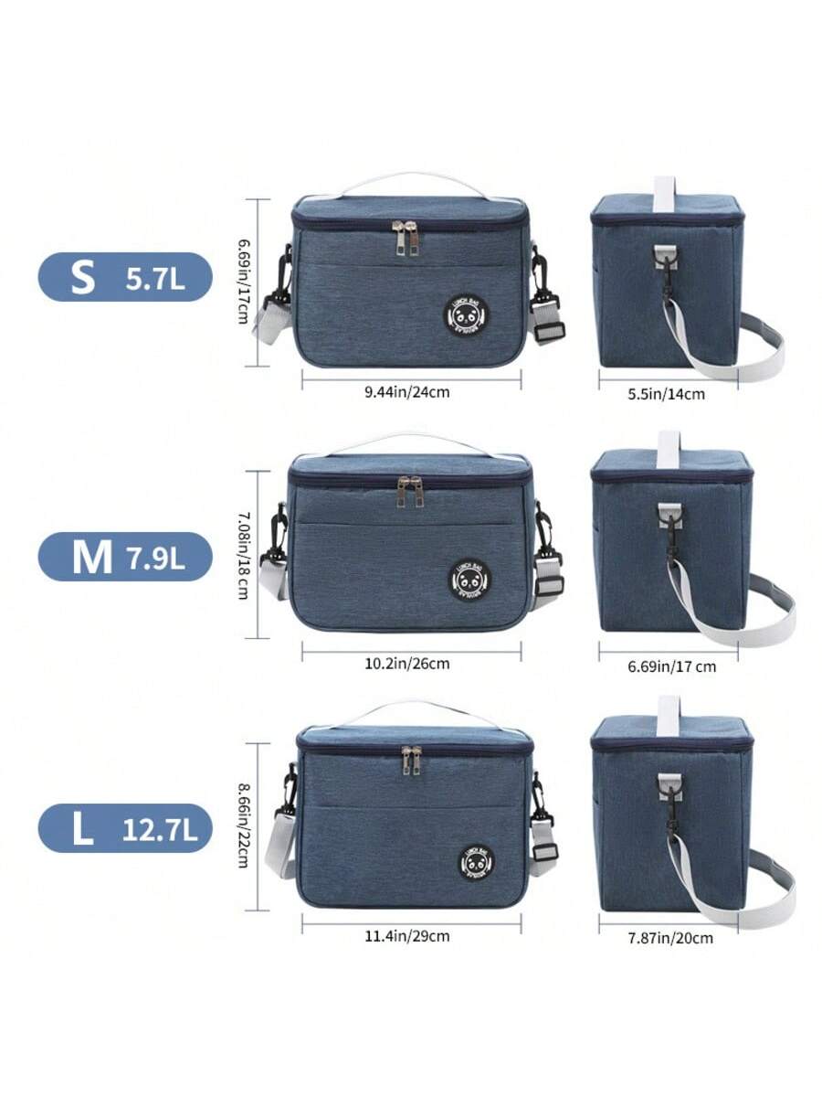 New Portable Insulated Lunch Bag With Shoulder Strap, Waterproof Cold/Heat Retention Design, Suitable For Office Use; Large Capacity Handheld/Shoulder Dual-Use Insulated Bag, Thickened Waterproof Lunc