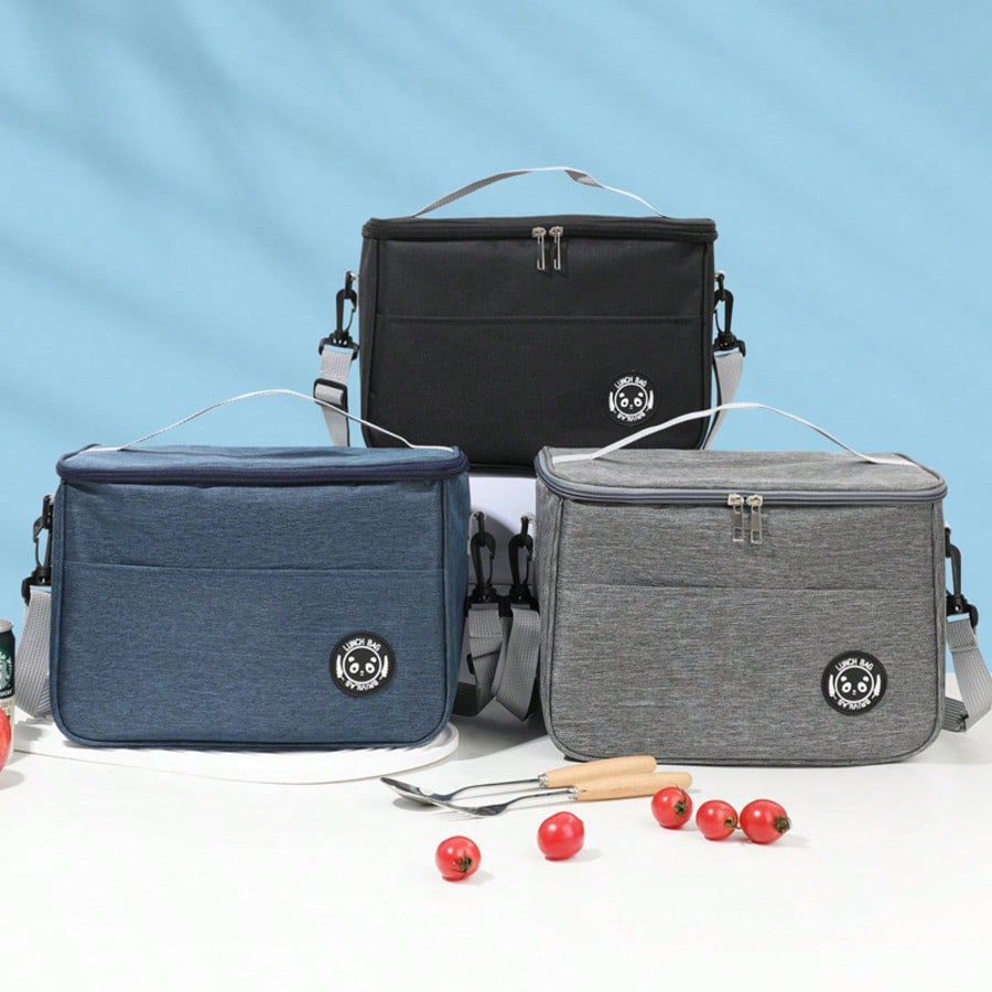 New Portable Insulated Lunch Bag With Shoulder Strap, Waterproof Cold/Heat Retention Design, Suitable For Office Use; Large Capacity Handheld/Shoulder Dual-Use Insulated Bag, Thickened Waterproof Lunc