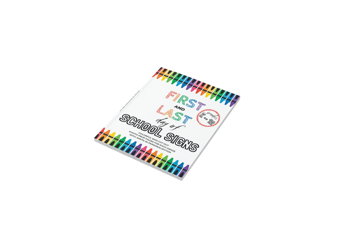 Buy Now on Amazon - Printed Book with First Day of School and Last Day of School signs - crayon theme design