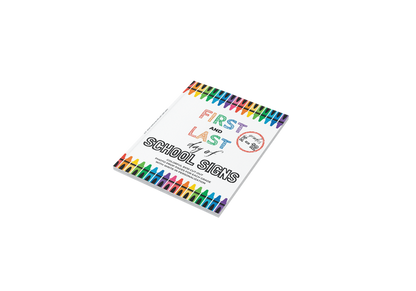 Buy Now on Amazon - Printed Book with First Day of School and Last Day of School signs - crayon theme design