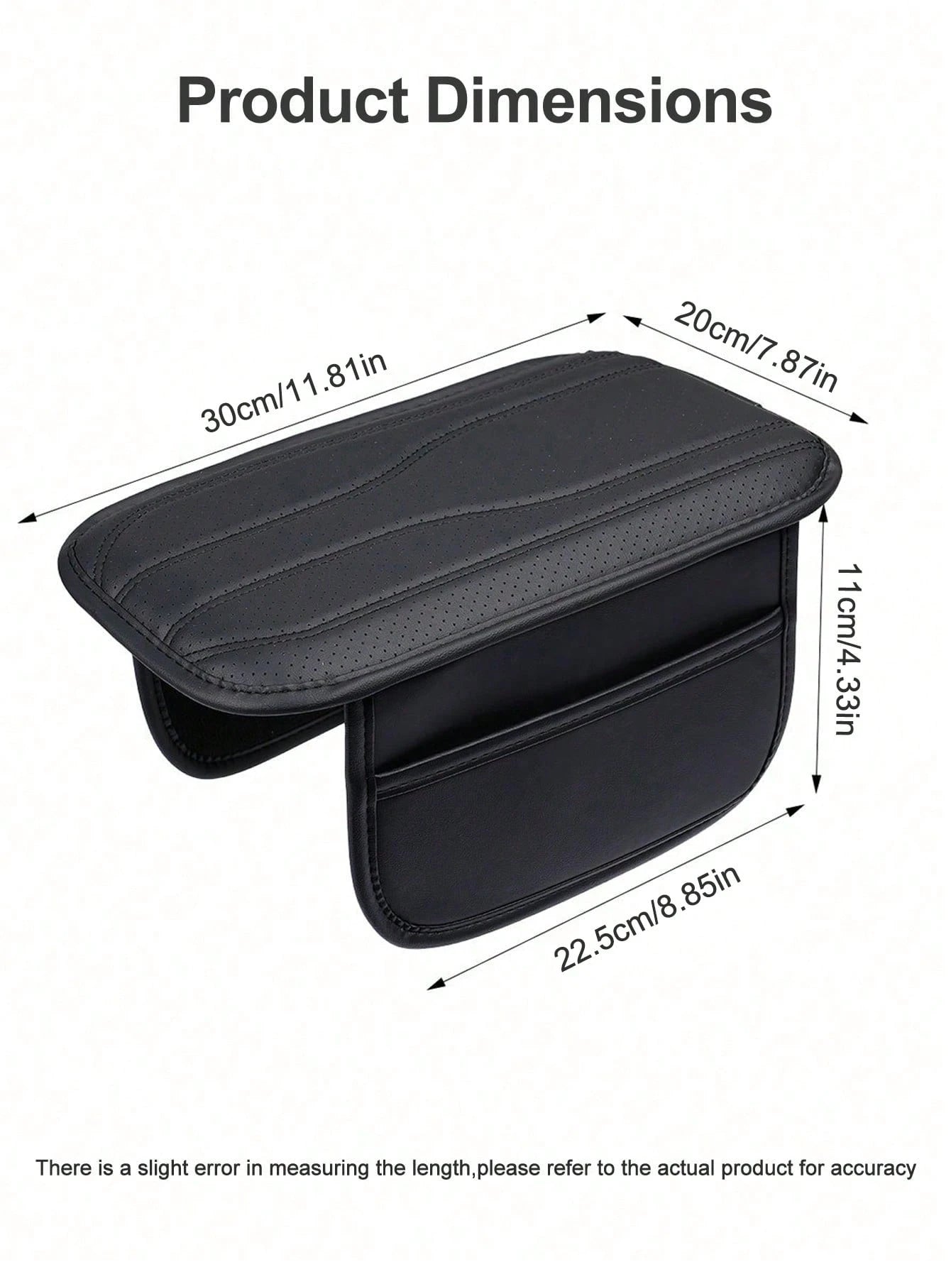 New Universal Car Center Console Sunshade With 2 Storage Pockets- Leather Armrest Box Cover, Waterproof Armrest Box Pad, Armrest Box Cover, Interior Decoration Accessories Suitable For SUV/Pickup/Car