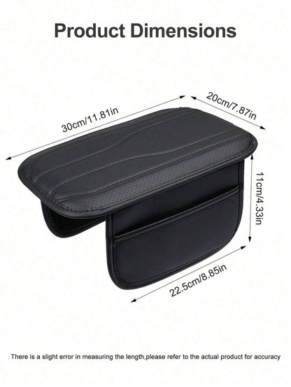 New Universal Car Center Console Sunshade With 2 Storage Pockets- Leather Armrest Box Cover, Waterproof Armrest Box Pad, Armrest Box Cover, Interior Decoration Accessories Suitable For SUV/Pickup/Car