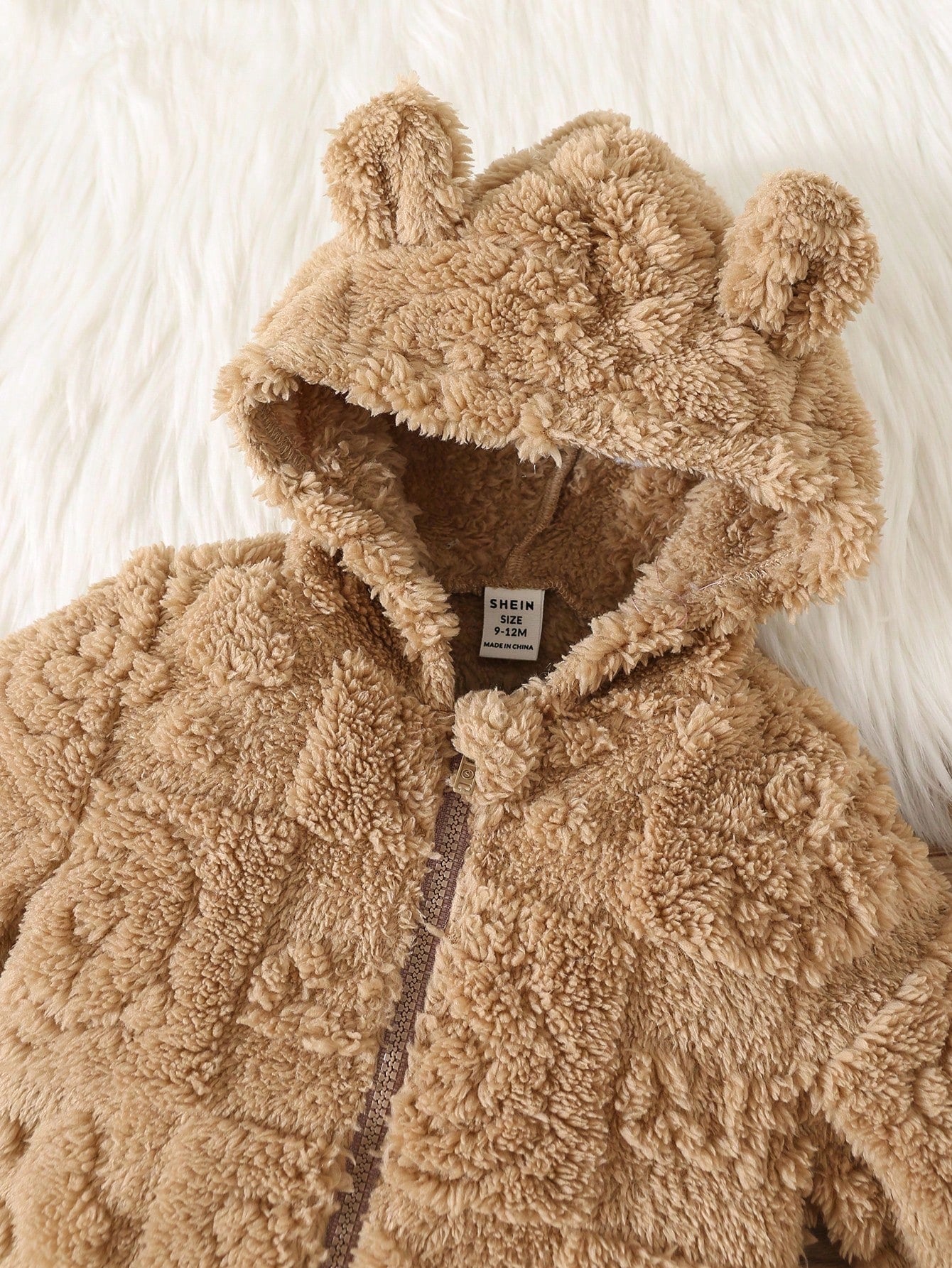 Newborn Baby Boy/Girl Cute Cartoon Print Fleece Hooded Footie Jumpsuit Suitable For Autumn & Winter, Indoor & Outdoor