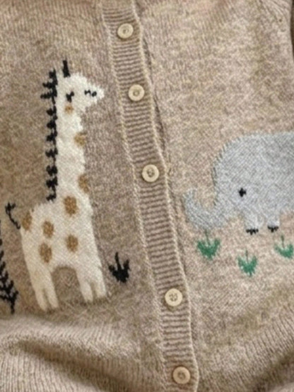 Newborn Baby Girl Autumn/Winter Cute Cartoon Pattern Long Sleeve Sweater Romper