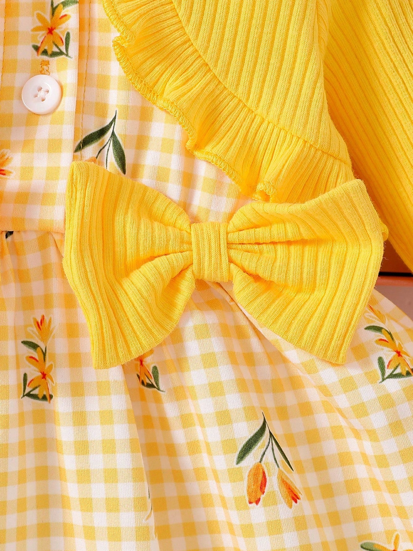 Newborn Baby Girl's Summer Cute Dress&Matching Headband 2 Pieces Set Long Sleeved Floral Clothes