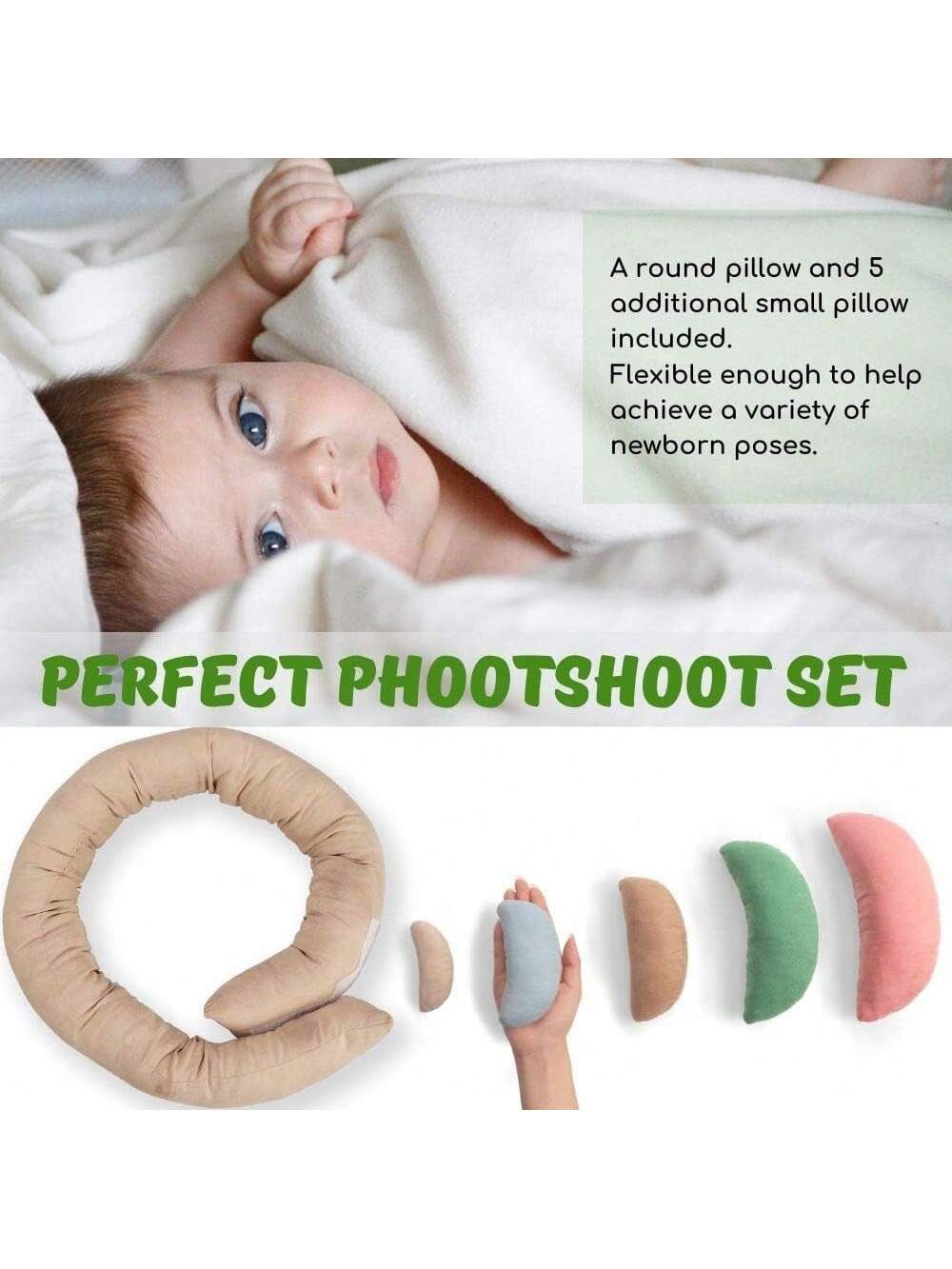 Newborn Photography Props, Ultra-Soft Baby Donut Posing Pillows, Professional Baby Photo Props Set Fits 0-6 Months Baby,Pack Of 6, Multicolor Baby Shower Family Decorations Gifts Baby Shower Easter Gi