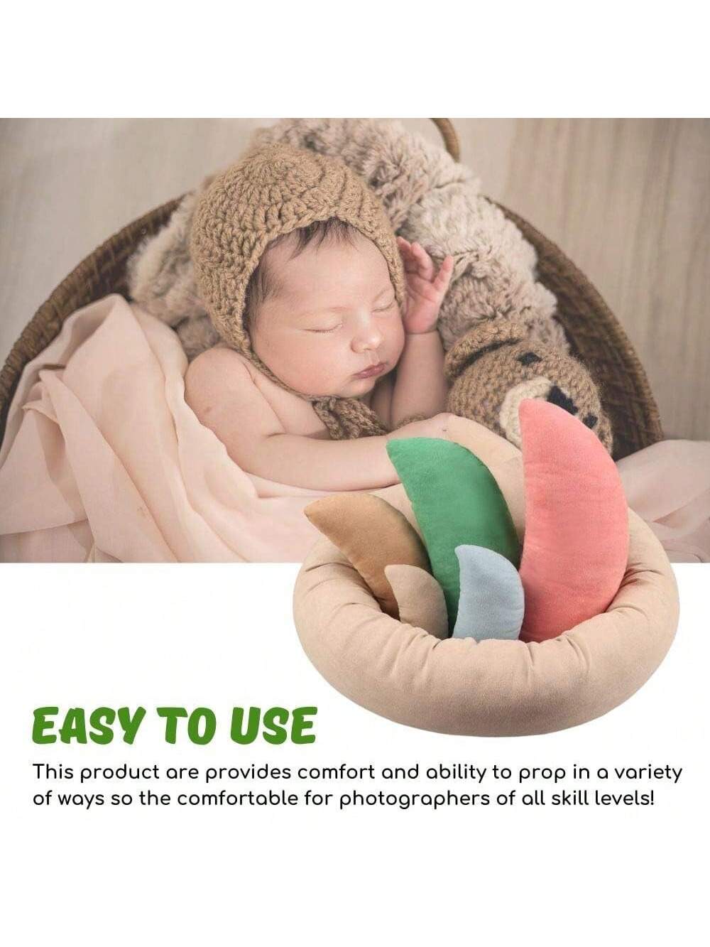 Newborn Photography Props, Ultra-Soft Baby Donut Posing Pillows, Professional Baby Photo Props Set Fits 0-6 Months Baby,Pack Of 6, Multicolor Baby Shower Family Decorations Gifts Baby Shower Easter Gi