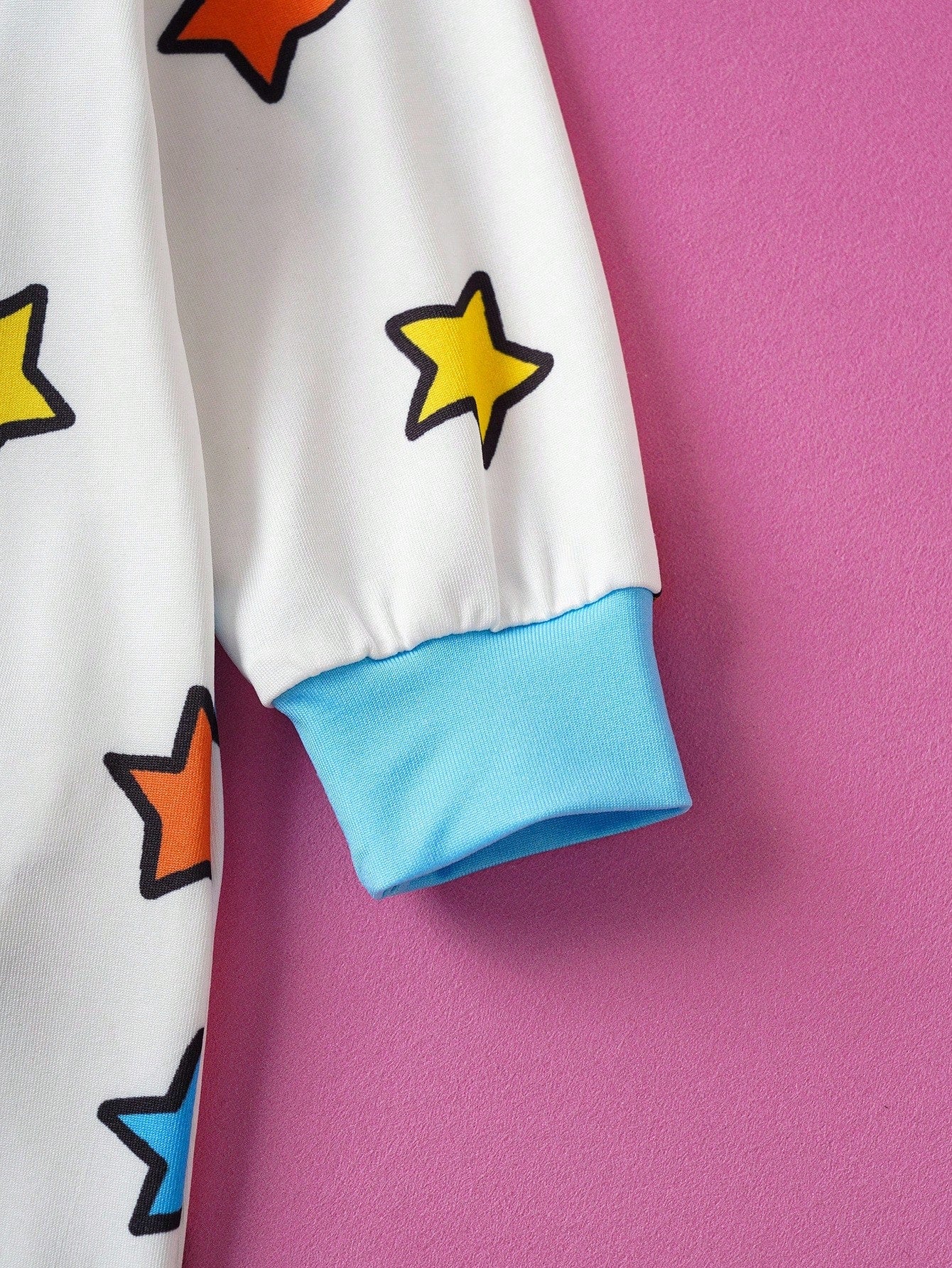 Nick 90s| Baby Boy Cartoon Cute Cartoon Figure Graphic & Colorful Star Print Blue & White Contrast Long Sleeve Jumpsuit, Suitable For Autumn/Winter Fall