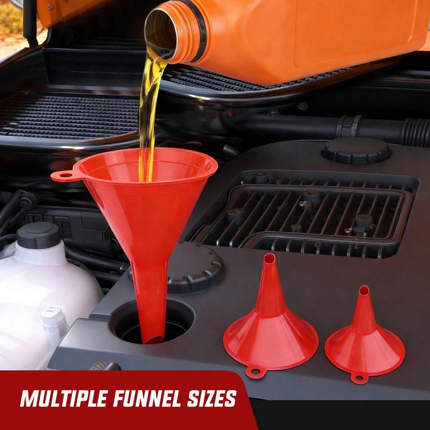 Nilight 4-In-1 Automotive Funnel Set – Durable Wide-Mouth Oil Funnel With Removable Filter &Flexible Long Neck Extensions, Ideal For Engine Oil Change, Gasoline Transfer, Coolant Adding, Compatible Wi